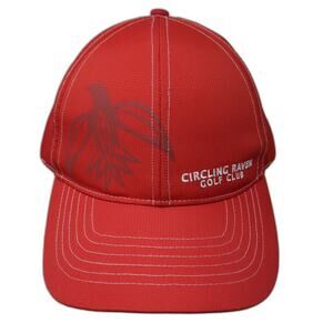 Circling Raven Golf Club Strapback Baseball Cap Red One Size Prodigy Headwear